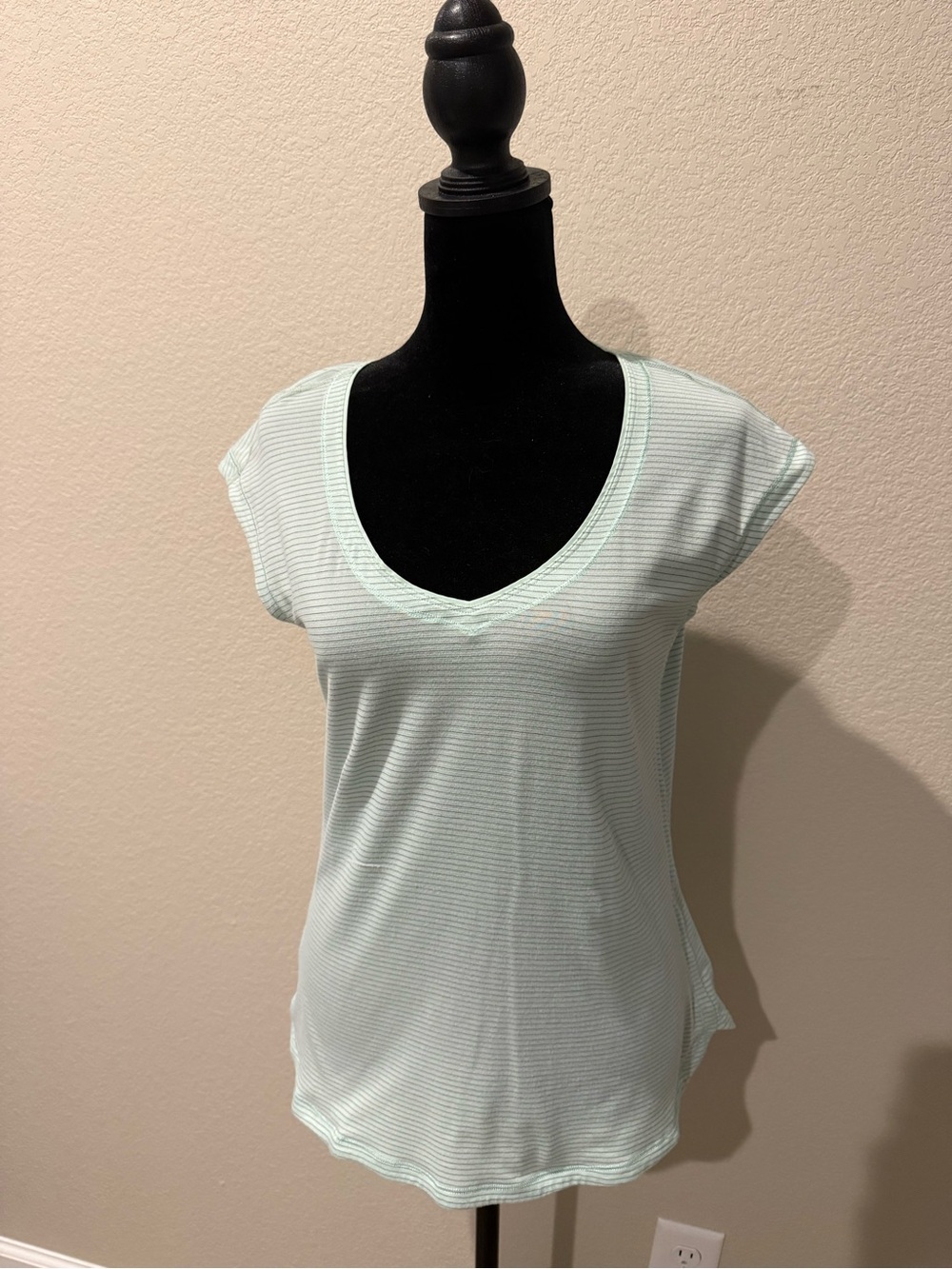lululemon athletica Mint Green Striped Scoop Tank